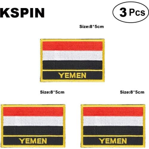 Yemen Rectangular Shape Flag patches embroidered flag patches national flag patches for clothing DIY Decoration