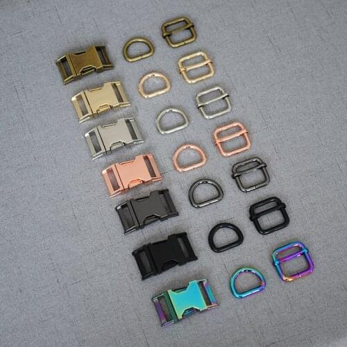 50 Set 15mm 20mm 25mm 32mm Alloy Buckle rectangle shape climbing key chain gift Practical Key Ring Safe Clasps 3S-LXK