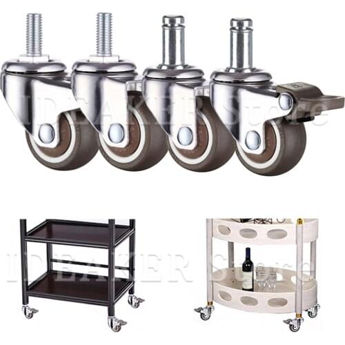 360 Degree Swivel Casters Wheel Rubber Rollers 1/1.25/1.5/2 Inch No Noise Wheels For Shopping Cart Trolley Caster