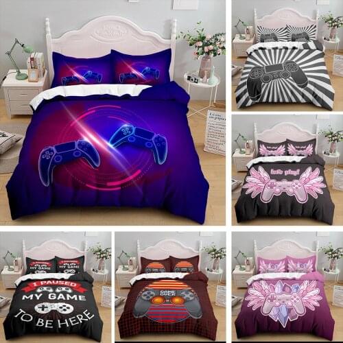 Luxury Bedding Set 2/3pcs Gamepad Patterns Quilt Cover 3d Kids Boys Teens Adults Gift Gamer Printing Duvet Cover Pillowcases