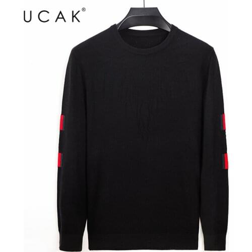 UCAK Brand Autumn WInter Casual Sweaters Mens Clothes O-Ncek Streetwear Pullover Pull Homme Striped Sweater Men Clothing U1156