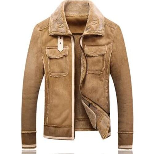 Vintage Warm Winter Men Mens Fur Coat High Quality 5XL Plus Size Mens Overcoats Warm Automotive Suede Lamb Fur Jacket Men A330