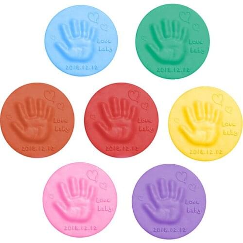 Baby Care Air Drying Soft Clay Baby Handprint Footprint Imprint Kit Casting Parent-child Hand Inkpad Fingerprint Kids Toys