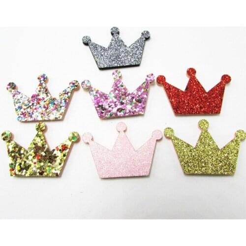 10PCS Crown Ball Padded Appliques For Clothes DIY Baby Hair Clip Headwear Decor Ornament Accessories