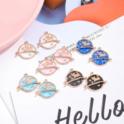 10pcs/Lot Star Cat 22*26mm Diy Design for Jewelry Making Earring Bracelet or Necklace Handmade Enamel Charms