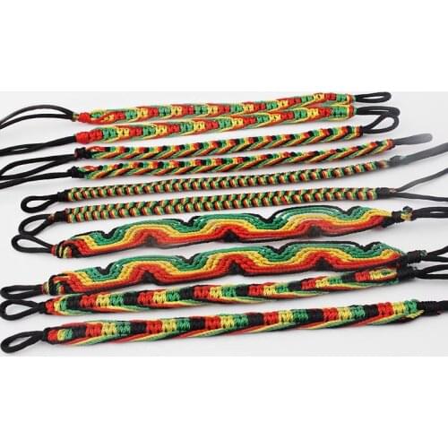 10pcs Mixed Rasta Friendship Bracelet WRISTBAND Cotton Silk Reggae Jamaica Surfer Boho Bracelets