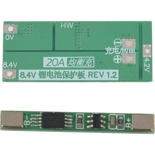 2 Pcs 18650 Lithium Li-Ion BMS Battery Charger Protection Board Battery, 1S 3.7V 3A & 2S 20A 7.4V 8.4V