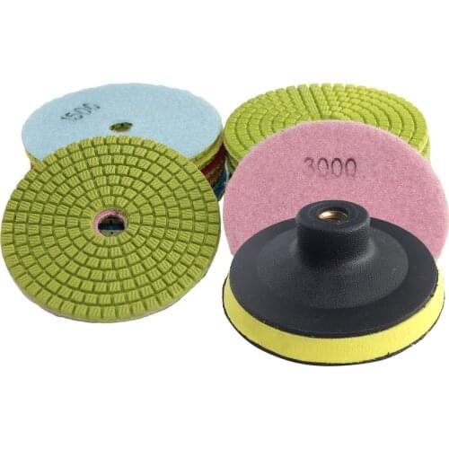 4 Inch 100mm Wet Diamond Polishing Pads Marble Granite Grits 50-3000 Buffing Cleaning Pad