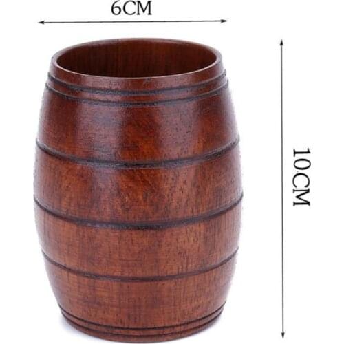50pcs/lot Wooden Belly Beer Cup Wood Carved Classical Tea Cup Eco-Friendly Drinkware Kitchen Bar Accessories SL4236