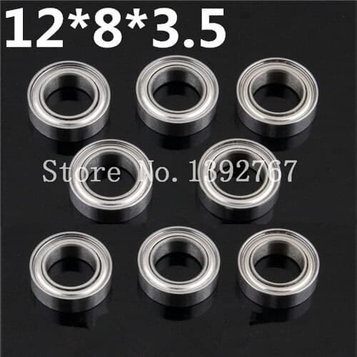 8Pcs/Lot HSP Upgraded Steel Parts 86683(286068A) Ball Bearing 12*8*3.5mm For 1/16 1/18 Himoto Wltoys RC Model Car Buggy Truck