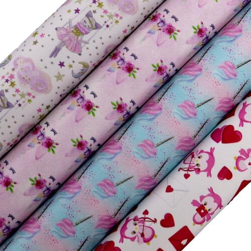 1pcs A4 Sheet 8"x11.8" Hearts crown love pattern Synthetic Leather Faux Leather for DIY craft project D001