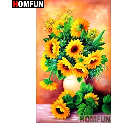 Homfun Full Square/Round Drill 5D DIY Diamond Painting "flower"3D Embroidery Cross Stitch Home Decor Gift A09498