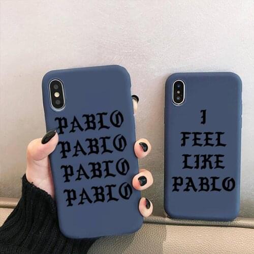 Kanye Omari West fashion Pablo Phone Cases for iPhone 12 mini 11 Pro XS MAX X XR 7 8 6 Plus Candy Color blue Soft Silicone Cover