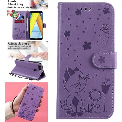 Bee Luxury Cases For Huawei Honor 7A PU Leather Book Flip Phone Cover Mobile Phone Case Enjoy 8E Y6 2018 Pro 7C 8X 8 Lite 8A