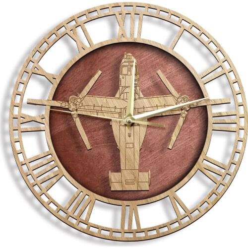 CV-22 Osprey Air Force Wooden Wall Clock Tiltrotor Aircraft Military Enthusiasts Home Decor Silent Wall Watch Aircraft Gift