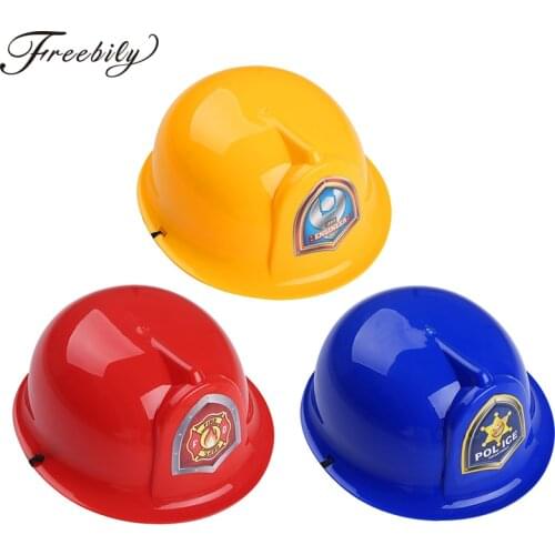 Kids Children Pretend Play Fireman Chief Safety Helmet Firefighter Hat Cap Halloween Party Costume Ball Role Play