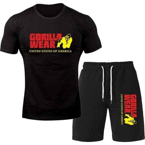 Mens Gorilla wearing Print Tees summer new cotton o neck short sleeve t shirt men fashion trends fitness tshirt free shipping