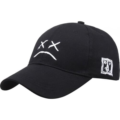Fashion Wild Casual Baseball Cap hip hop caps Crying Face Embroidery Golf Hat cotton Wild Bend Hats Outdoor sun Hats gorras