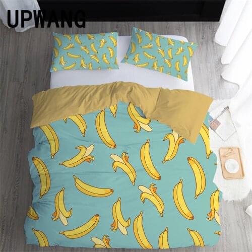 UPWANG 3D Bedding Set Banana Fruit Printed Duvet/Quilt Cover Set Bedcloth with Pillowcase Bed Set Home Textiles