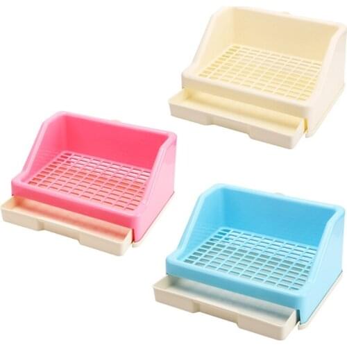 Rabbit Litter Box Drawer Litter Pan Plastic Grid Bunny Supplies Pet Waste Station for Small Animals Cage Accessories
