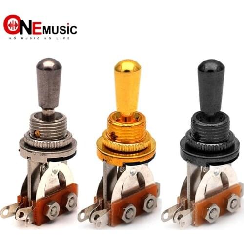 Metal Knob Open 3 Way Toggle Guitar Switch For Electric Guitar,Black Chrome Gold