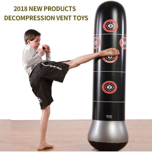 Inflatable venting boxing column Thicken fitness adult children vertical inflatable tumbler Boxing punching bag