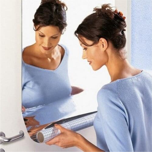 50 x 100cm Adhesive Room Decor Stick On Art PVC waterproof mirror home bathroom wall sticke Mirror Wall Sticker Rectangle Self