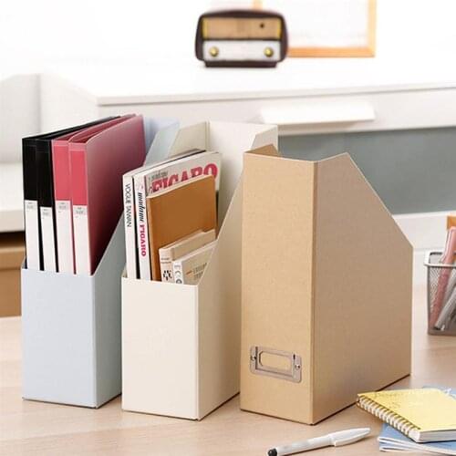 1pc Magazine File Holder Desktop Organizer Kraft Paper File Holder Documents File Box Office Supplies
