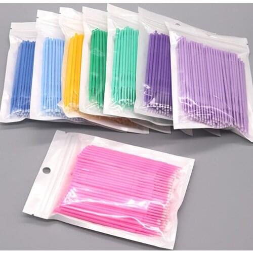 100Pcs/lot Disposable Eyelash Brushes Swabs Micro Mascara Wands Applicator Wand Lashes Brushes Eyelash Extension Makeup Tools
