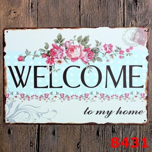 New arrival "WELCOME"Tin signs Retro decoration cafe bar Vintage Metal plaque Painting Poster decor 20X30 CM