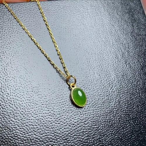 CoLife Jewelry Simple 925 Silver Jasper Pendant for Daily Wear 4*6mm Jasper Necklace Pendant Sterling Silver Jasper Jewelry