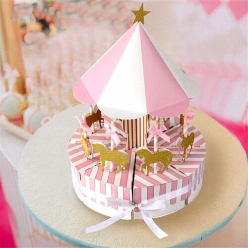 Christmas Carousel Candy Box for Birthday Decoration Wedding Favors Gifts Souvenir Packaging Gift Box Party Decorations