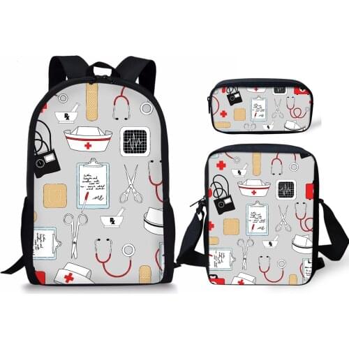 Nurse Cartoon Bear Pattern Student Backpacks Set Bagpack To School Children School Bags For Teenage Girls Schoolbags Mochila