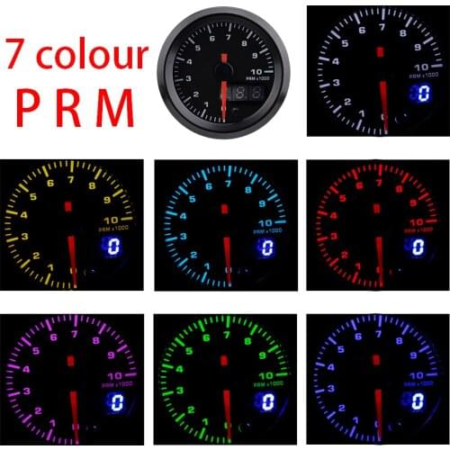 2" 52mm 7 Colors LED Car Auto Tachometer 0-10000 RPM Gauge with High Speed Stepper Motor RPM meter Car Meter