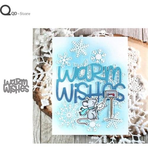 Warm Wishes Letter Cutting Dies New Dies Scrapbooking Mold Cut Childrens Handmade Tools DIY Craft Decoration Metal Dies 2021