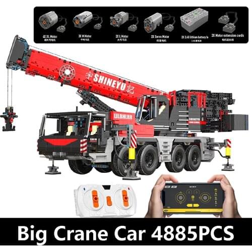 In Stock 22003 Crane High-Tech MOC APP RC Motorized Mobile Building Blocks Assembly Bricks Toys Kids Christmas Gifts