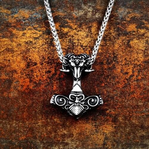 Viking thor hammer Nodic Runes Pendant Necklace mjolnir Valknut Original Amulet Chain for man party jewelry
