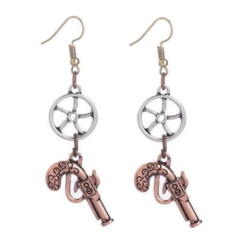 2016 hot item gothic steampunk jewelry cool pistol drop earring for women