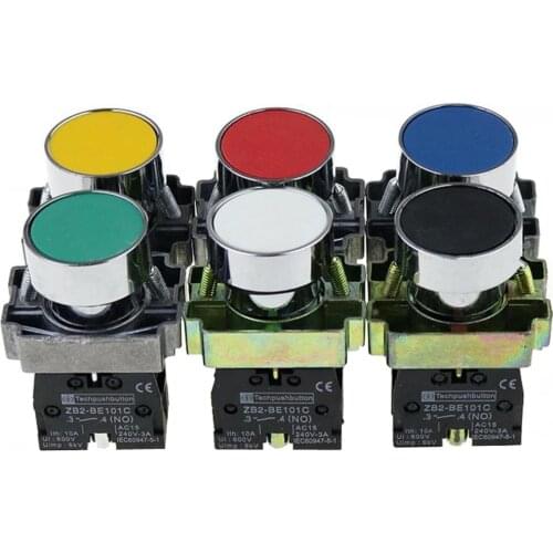 Xb2BA21 XB2BA31 XB2BA42 XB2BA51 Push button Switch 22mm 1NO momentary six Color optional red yellow blue white