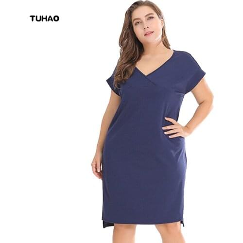 TUHAO Elegant Office lady Dress plus size 3XL Summer Dresses Women Wear to Work Dress high quality Work Dresses BC131