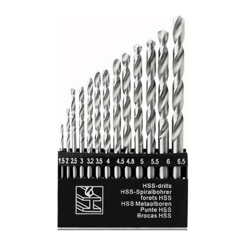 13pcs/lot HSS High Speed Steel Titanium Coated Drill Bit Set 1/4 Hex Shank 1.5-6.5mm Free Shipping EN0728