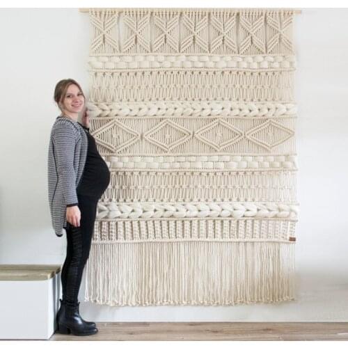 160cm x 220cm Macrame Wall Hanging Macrame Curtains Macrame Wall Art Macrame Patterns Wall Tapestry Dip-dye Tapestry Home Decor