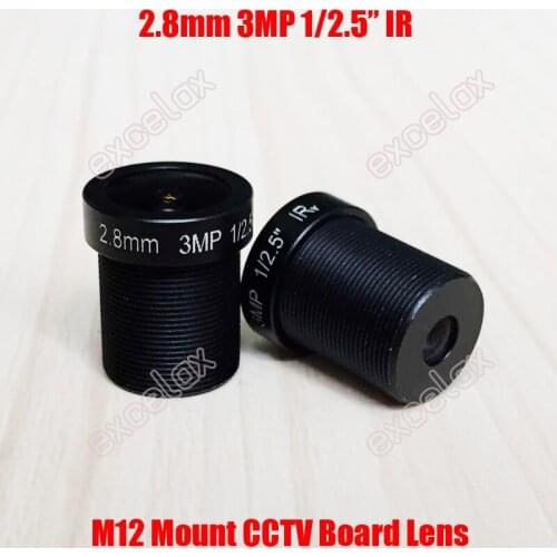 2PCS/Lot 3MP 1/2.5" IR 2.8mm 160 Degrees Wide Angle View CCTV Fixed Board Lens M12 MTV Mount for Analog IP Camera Module