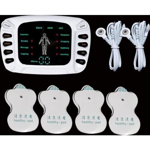8 Modes Tens Machine Unit 4 Electrode Pads for Pain Relief Pulse Massage EMS Muscle Stimulation Tens Electroestimulador