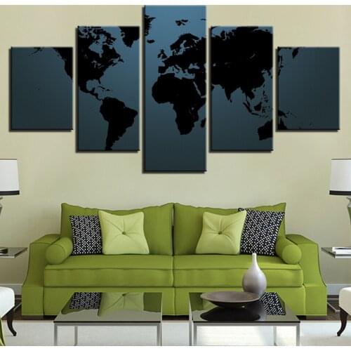 Paintings HD Abstract Canvas Living Room Wall Art Poster 5 Pieces Retro World Map Decoration Pictures Frame 3 Assassins Creed