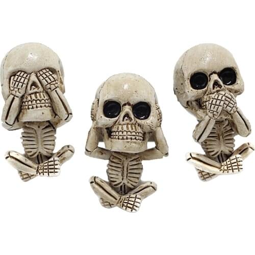 Car Air Vent Mount Skull Statue Skeleton Figurine Ornament for Fairy Garden
