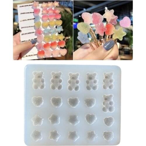 DIY Small Love Shape Hairpin Silicone Epoxy Mold DIY Keychain Pendant Jewelry Crafting Mould for Valentine Love Gift