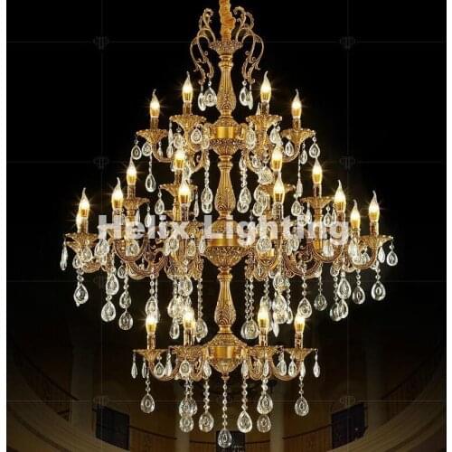 European Zinc Alloy Mysterious Clear Class A K9 Crystal Chandelier AC90-260V 30 Arms D115cm E14 LED Light Source Free Shipping