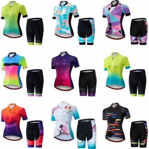JPOJPO Womens Cycling Clothing Suit Breathable Mountain Bike Clothes Pro Bicycle Clothing Kits MTB Road Cycling Jersey Set Ropa