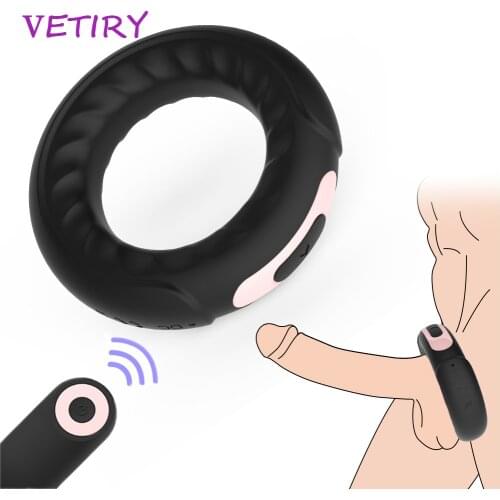 New 10 Speed Penis Ring Vibrator For Men Delay Ejaculation Erotic Male Sex Toy Chastity Cock Ring Dildos Vibration For Gay Adult